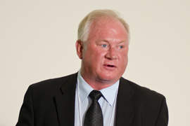 Norman Betts, Lead Independent Director, makes a compelling presentation at a private reception in Fredericton (June 2011).
