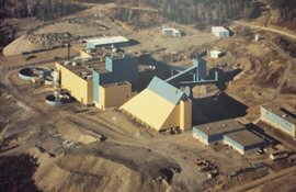 Aerial view of Mount Pleasant mine site, c. 1985.